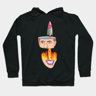 The head is split in half and the love rocket is passed through Hoodie